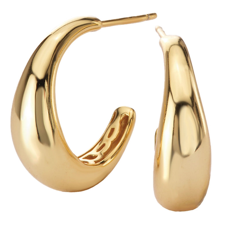 Italian Gold Plated Crescent Hoops