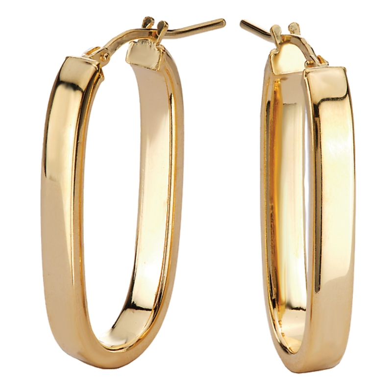 Italian Gold Plated Oblong Hoops