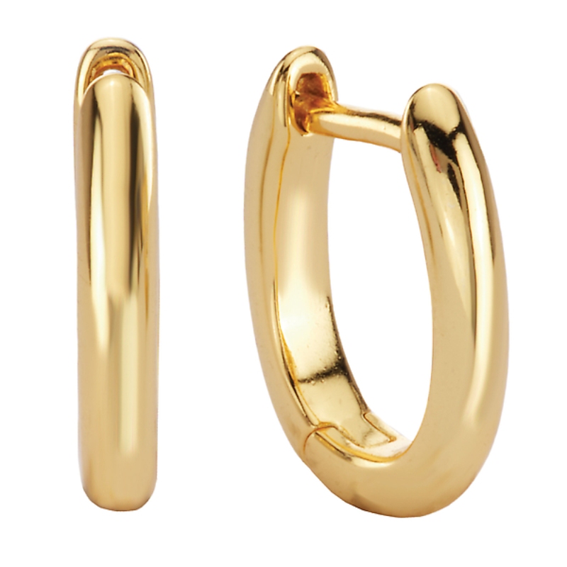 Italian Gold Plated Oval Shape Hoops