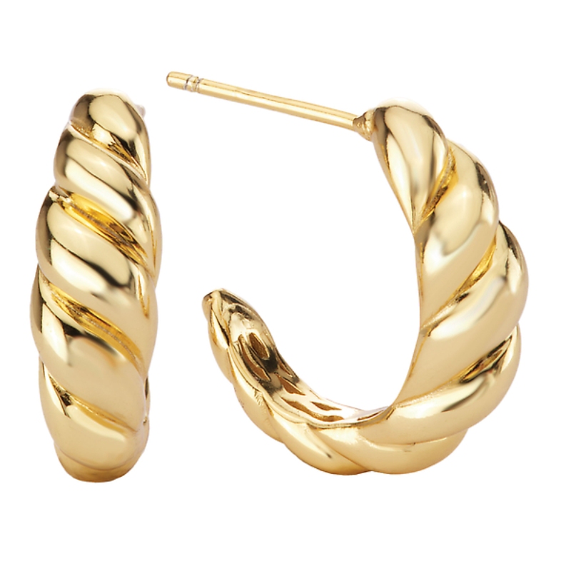 Italian Gold Plated Braided Hoops