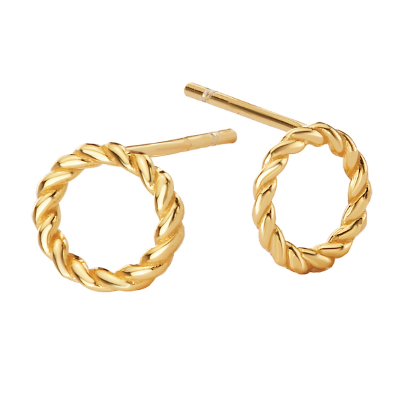 Italian Gold Plated Circle Earrings