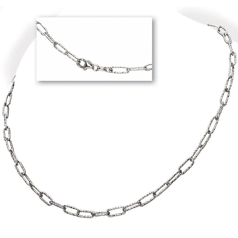Italian Platinum-Plated Paperclip Chain