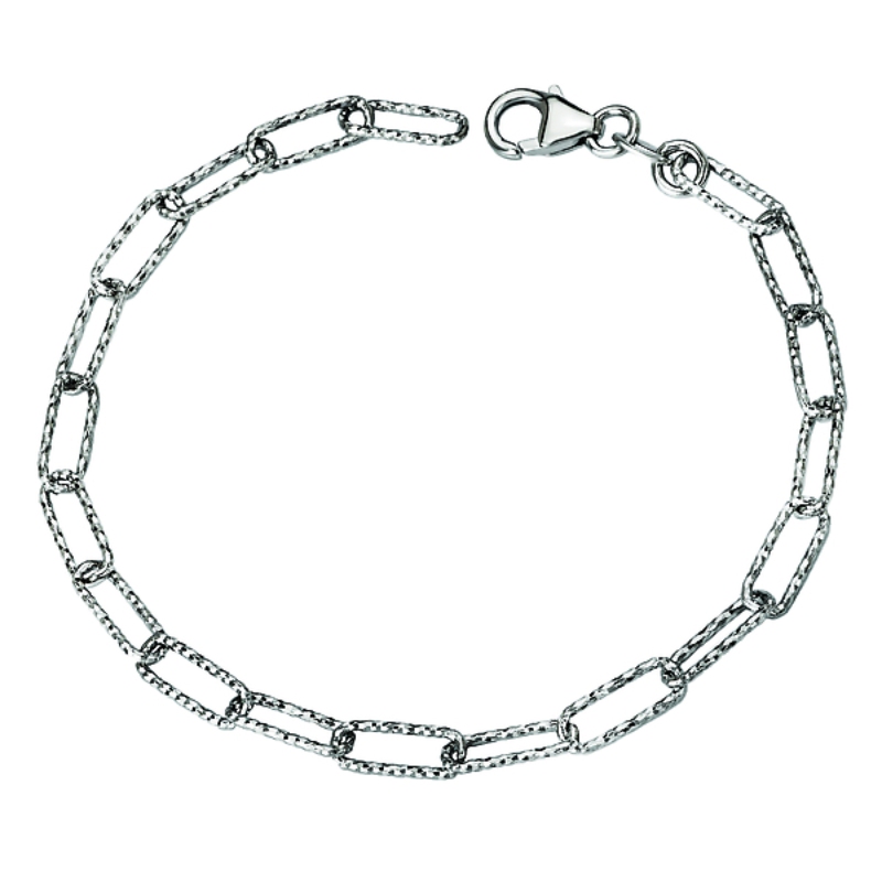 Italian Platinum Plated Paperclip Bracelet