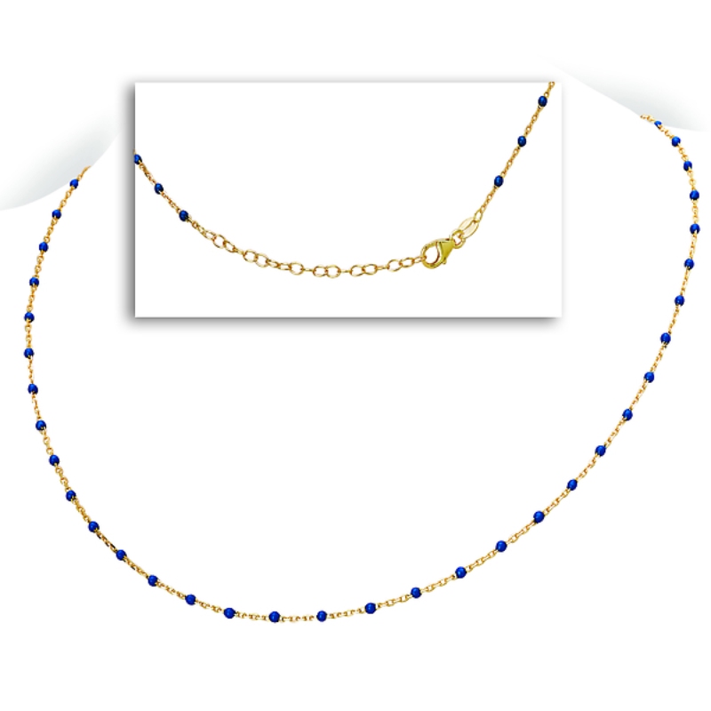 Italian Gold Plated Lapis Necklace
