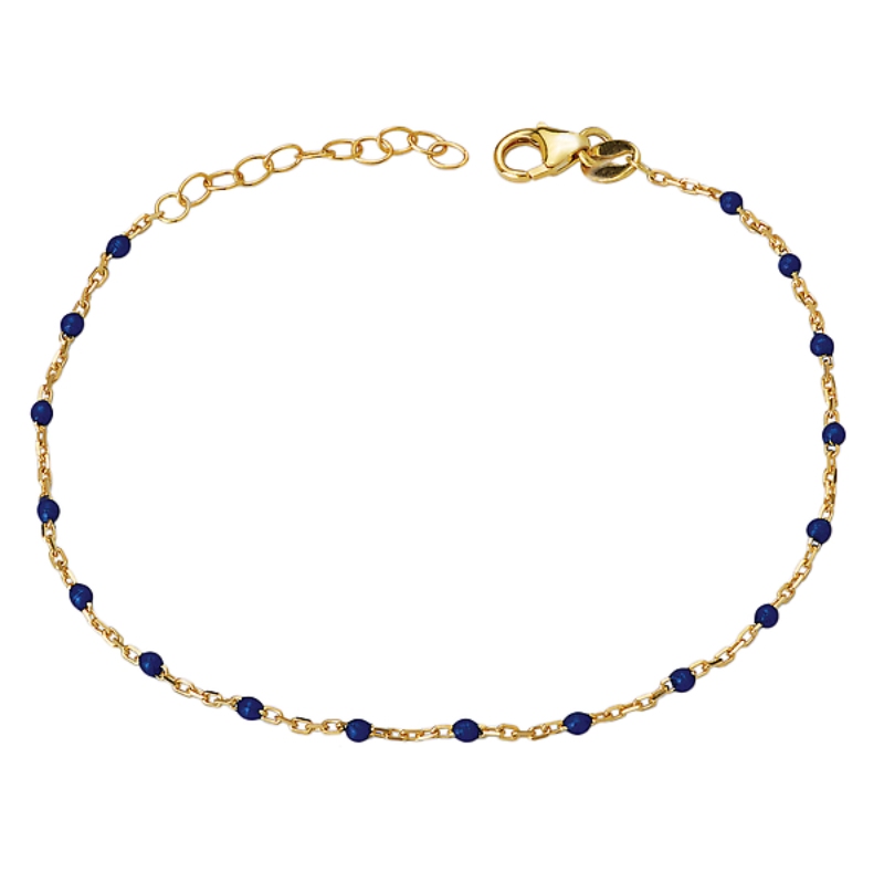 Italian Gold Plated Lapis Color Bracelet