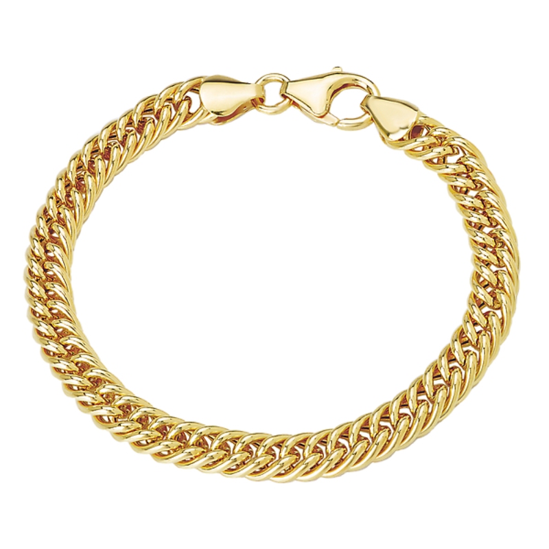 Italian Sterling Silver Gold Plated Curb Bracelet