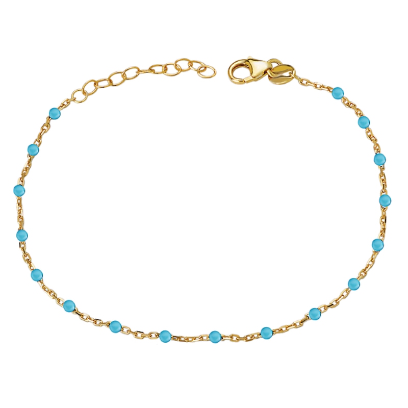 Italian Gold Plated Turquoise Enamel Bracelet