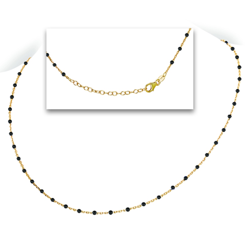 Italian Gold Plated Black Enamel Bracelet