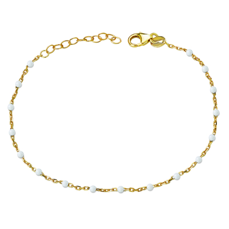 Italian Gold Plated White Enamel Bracelet