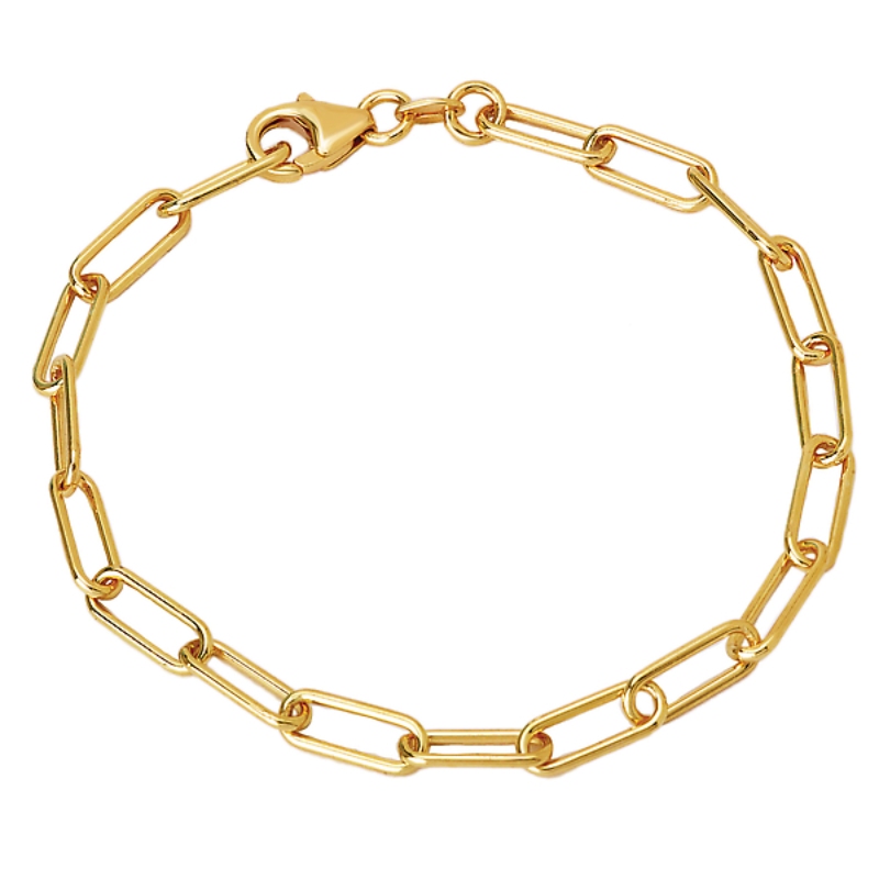 Italian Gold Plated Paperclip Bracelet