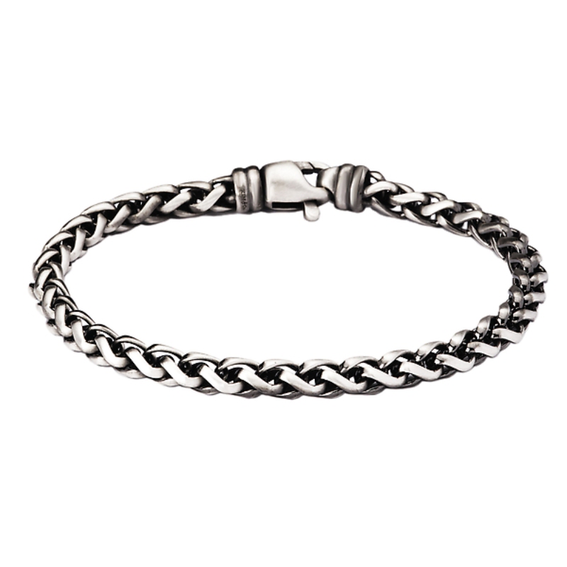 Italian Sterling Silver Wheat Bracelet