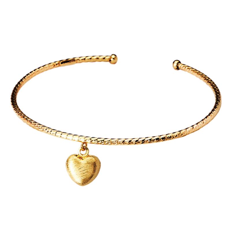 Italian Gold Plated Sterling Silver Heart Charm Bracelet