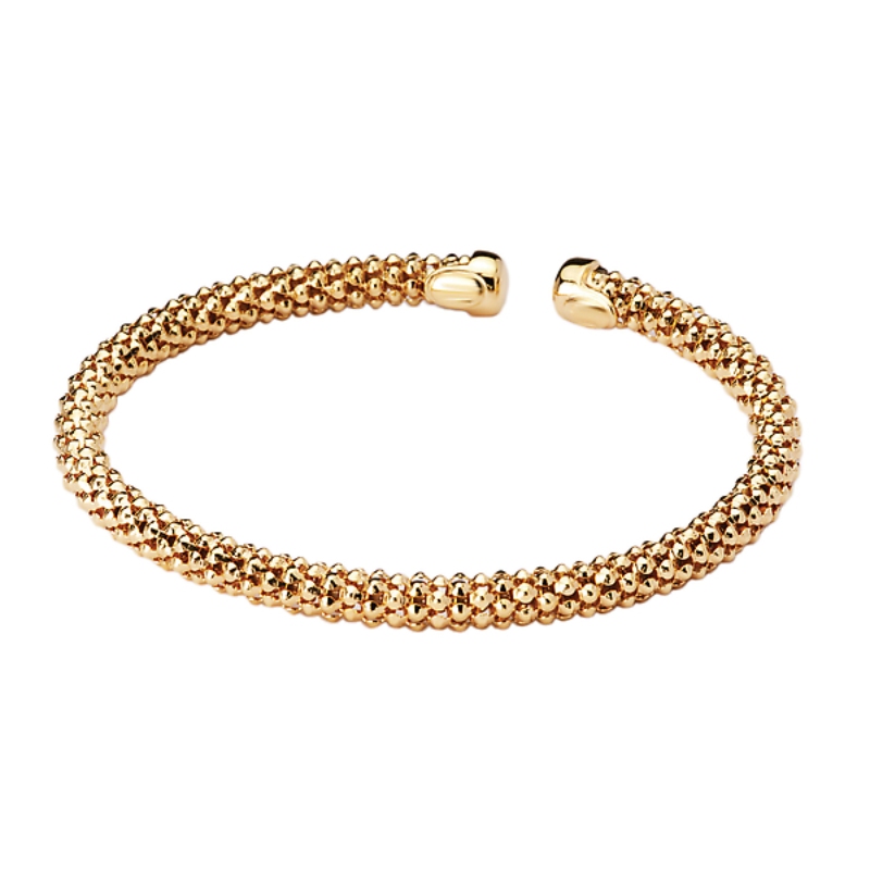 Italian Gold Plated Sterling Silver Popcorn Cuff Bracelet