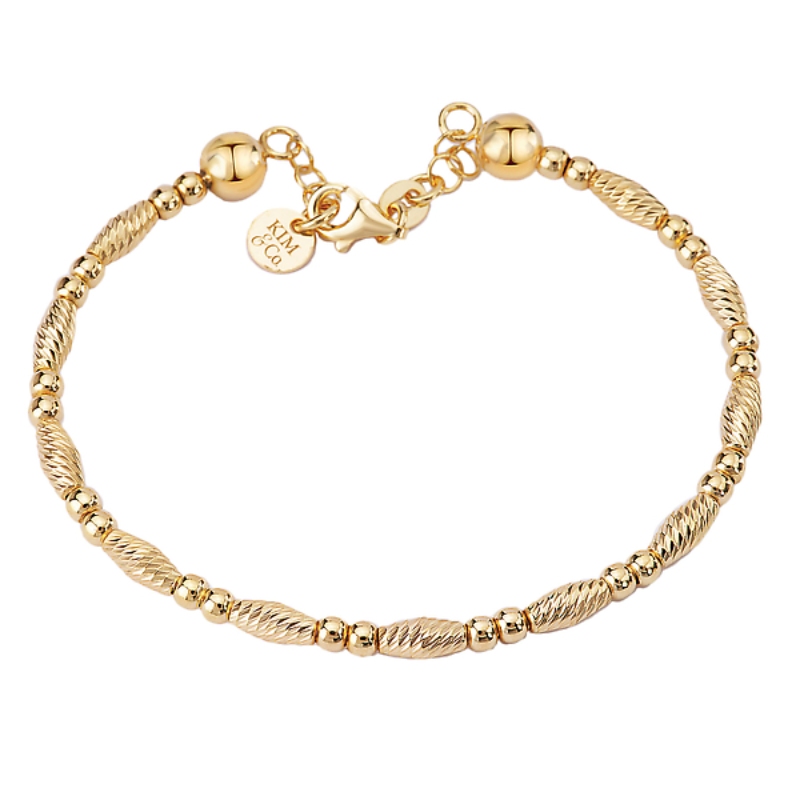 Italian Gold Plated Bead Bangle