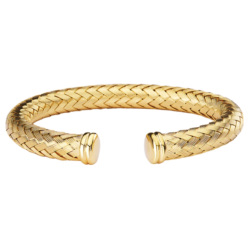 Italian 14kt Gold Plated Woven Cuff