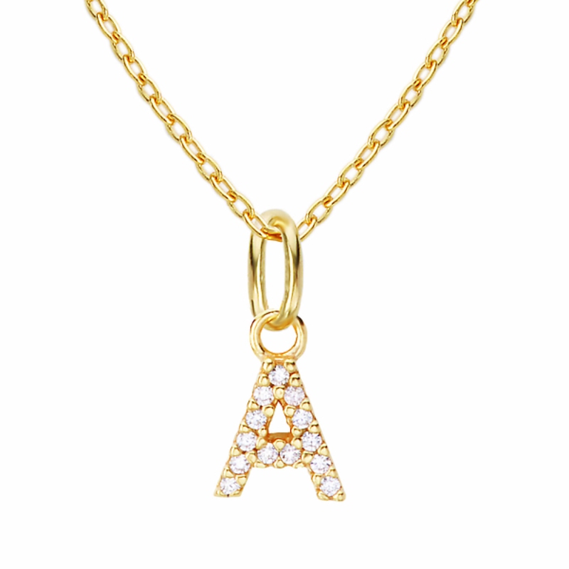 Gold Plated Sterling Silver Initial Necklace