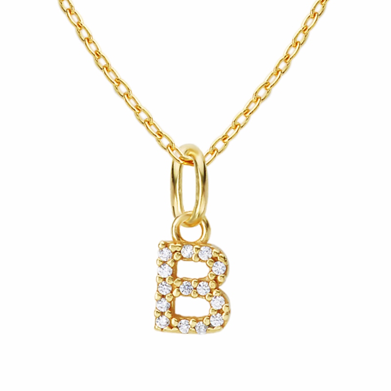 Gold Plated Sterling Silver Initial Necklace