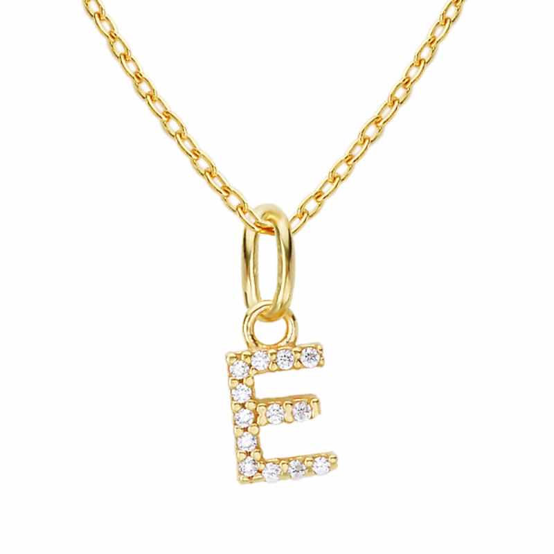 Gold Plated Sterling Silver Initial Necklace