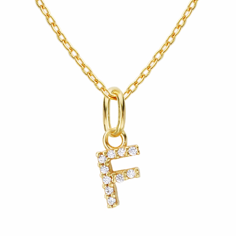 Gold Plated Sterling Silver Initial Necklace