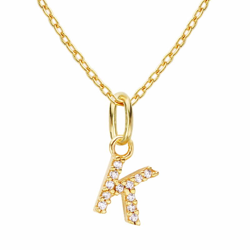 Gold Plated Sterling Silver Initial Necklace