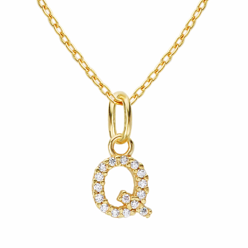 Gold Plated Sterling Silver Initial Necklace