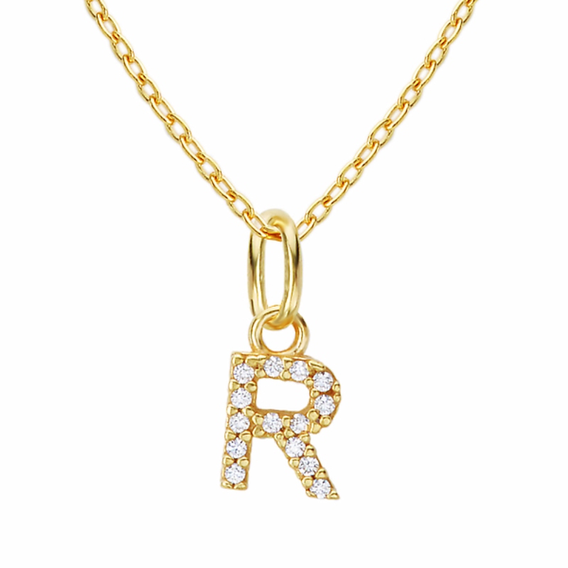Gold Plated Sterling Silver Initial Necklace