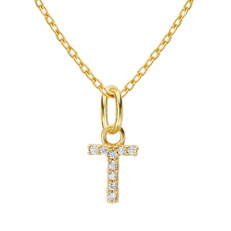 Gold Plated Sterling Silver Initial Necklace
