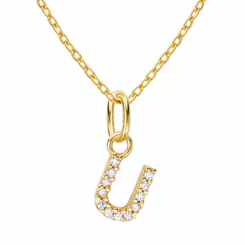 Gold Plated Sterling Silver Initial Necklace