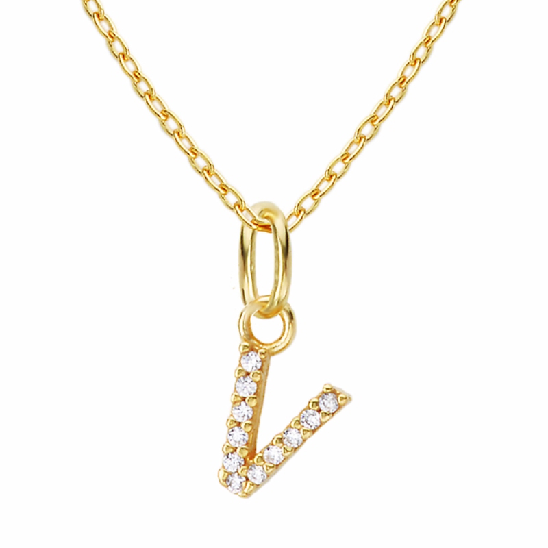 Gold Plated Sterling Silver Initial Necklace