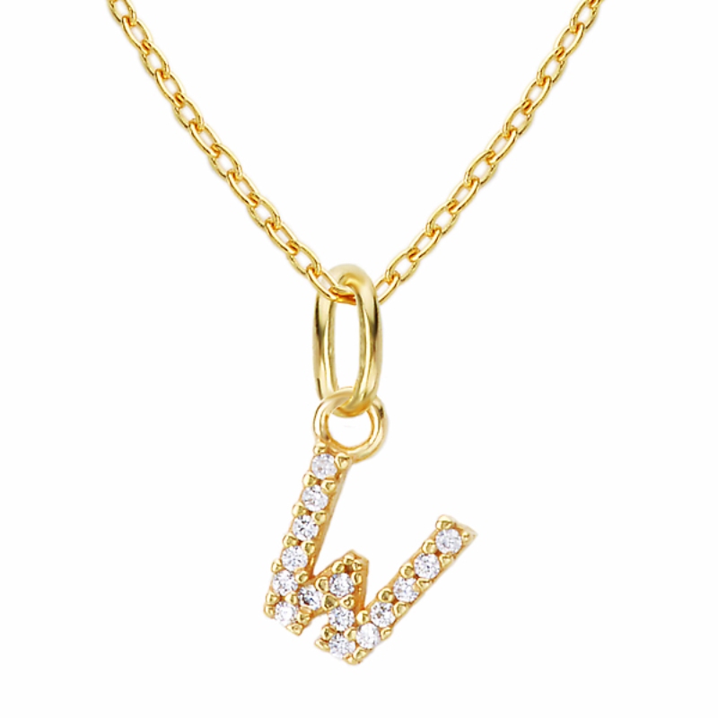 Gold Plated Sterling Silver Initial Necklace