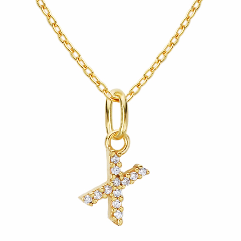 Gold Plated Sterling Silver Initial Necklace