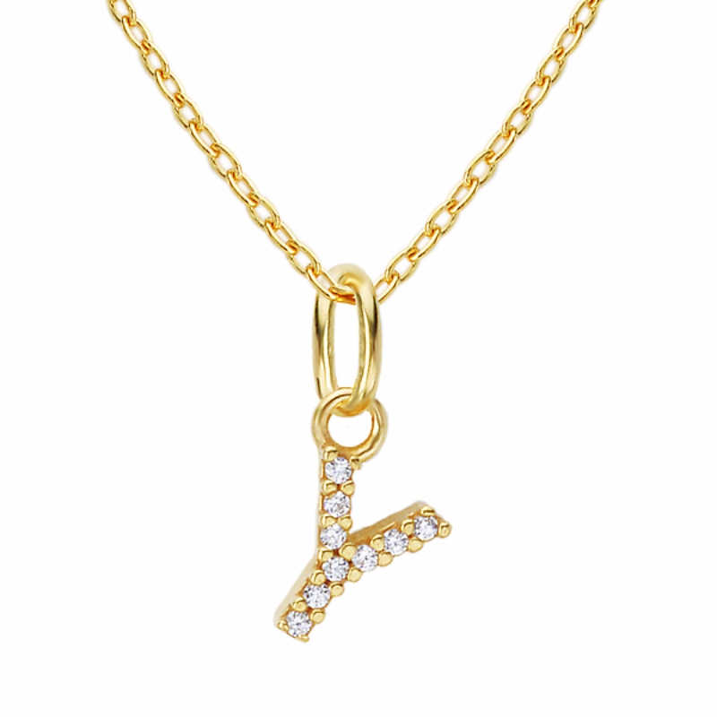 Gold Plated Sterling Silver Initial Necklace