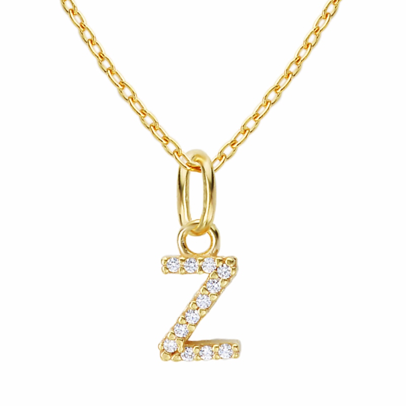Gold Plated Sterling Silver Initial Necklace