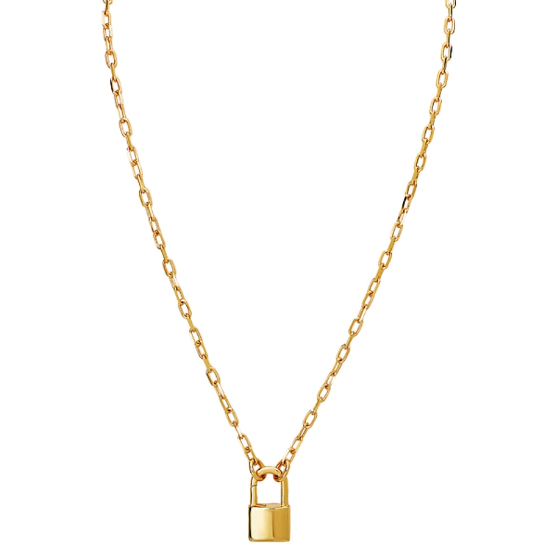 Italian Gold Plated Lock Necklace