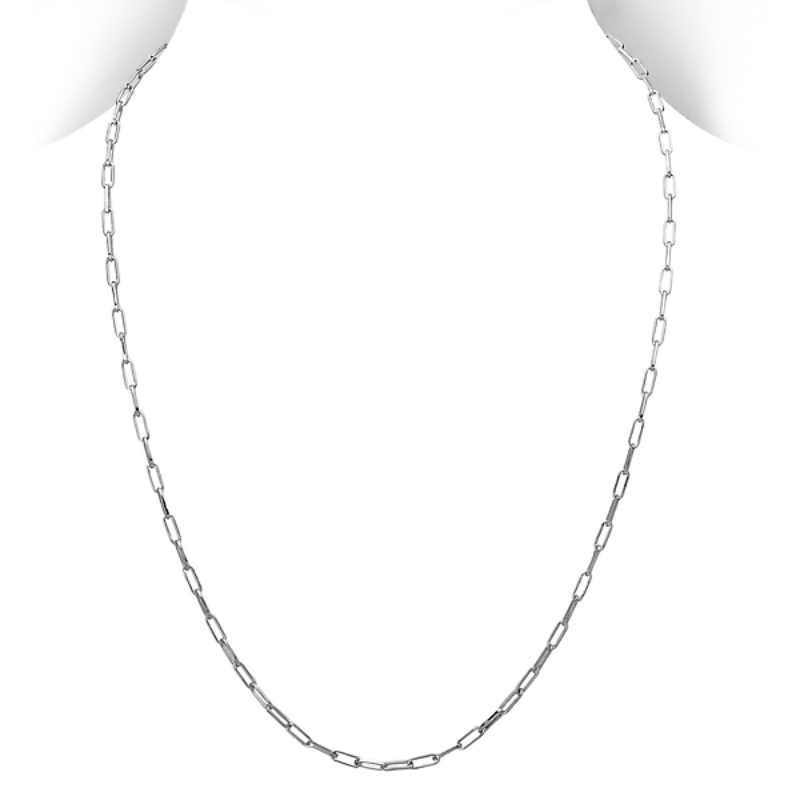 Italian Platinum Plated Paperclip Necklace
