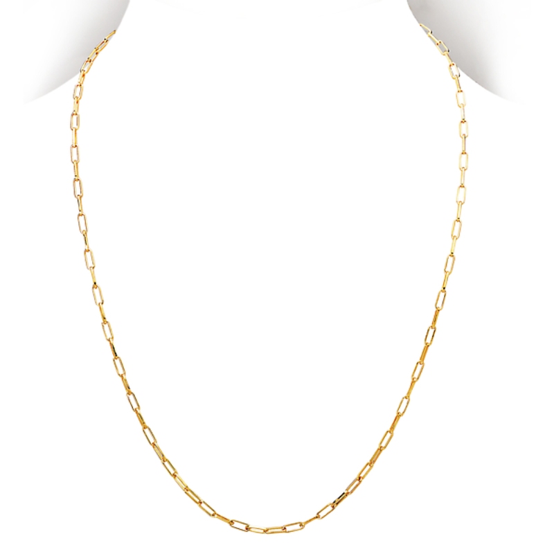 Italian Gold Plated Paperclip Necklace