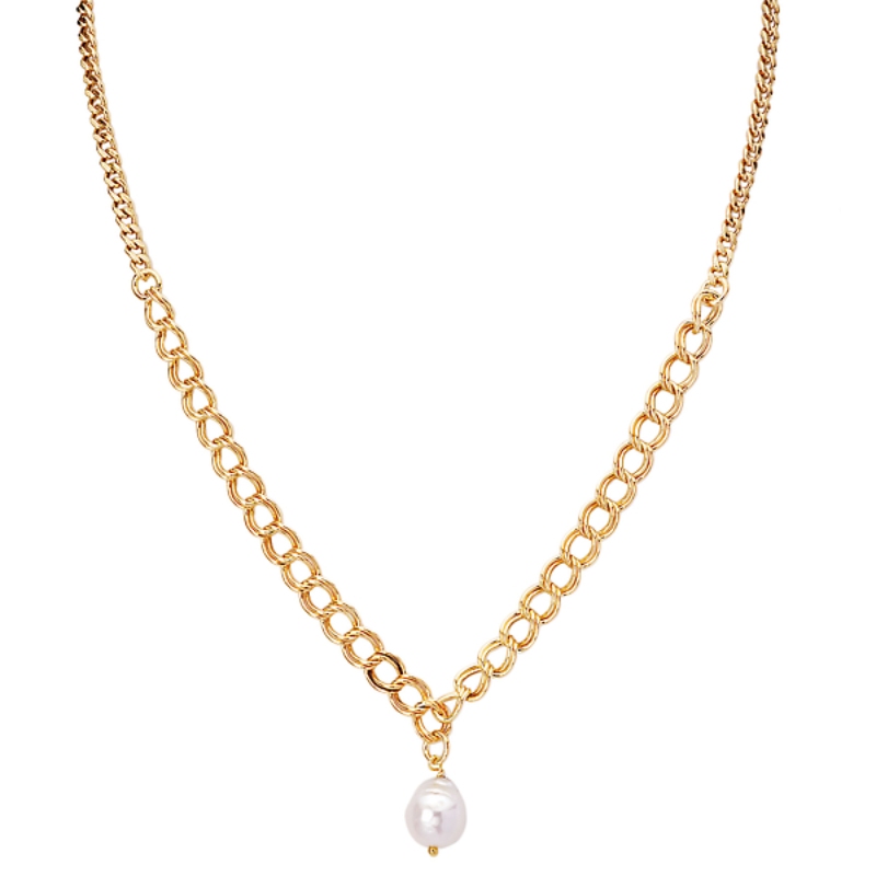 Italian Gold Plated Pearl Necklace