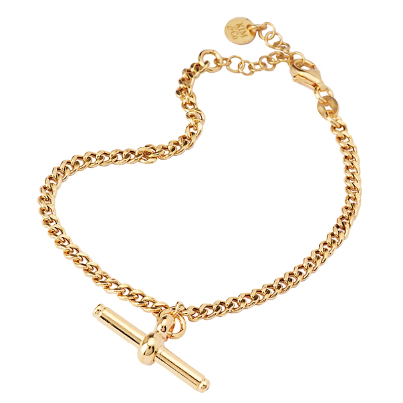 Gold Plated Toggle Curb Bracelet