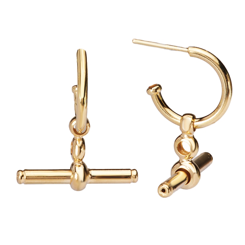 Italian Gold Plated Toggle Earrings