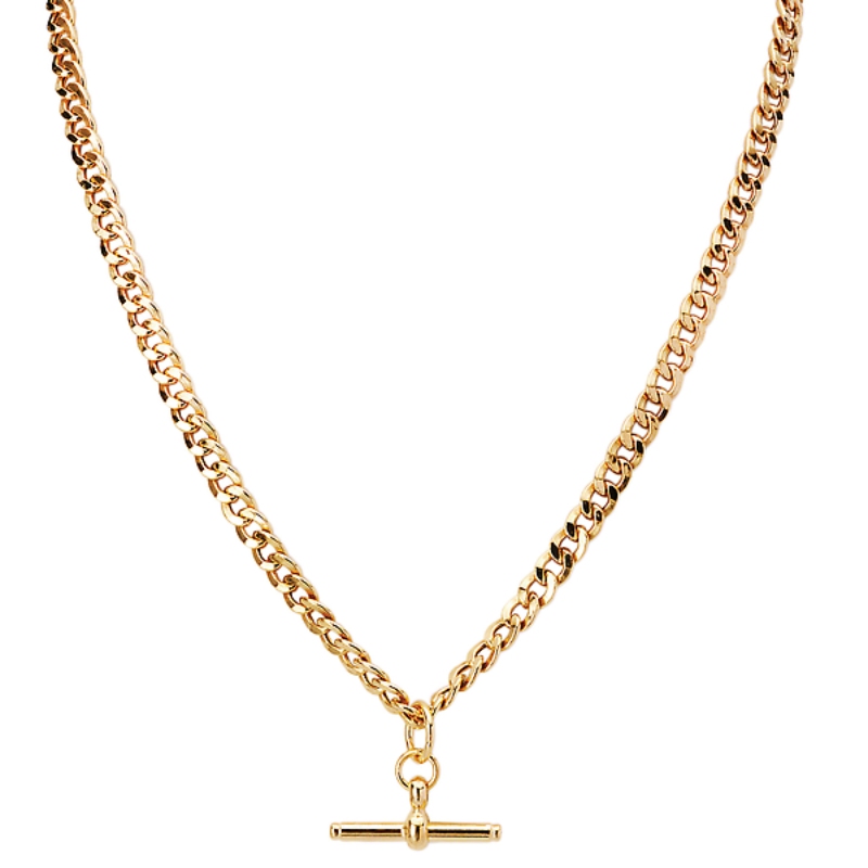 Gold Plated Toggle Curb Necklace