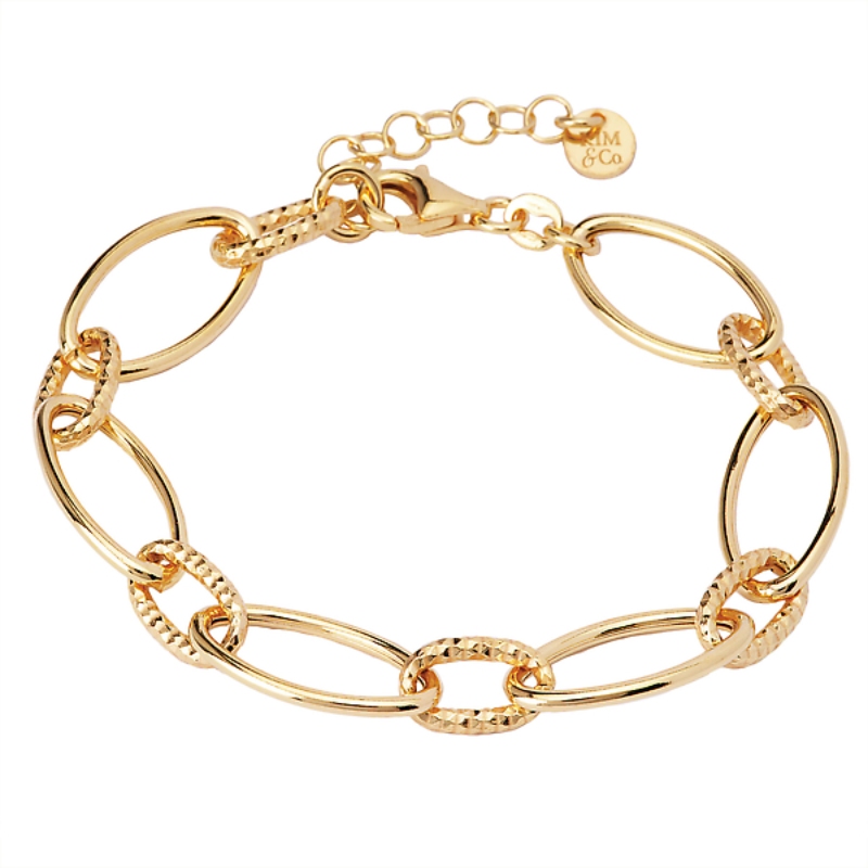Italian Gold Plated Sterling Silver Link Bracelet