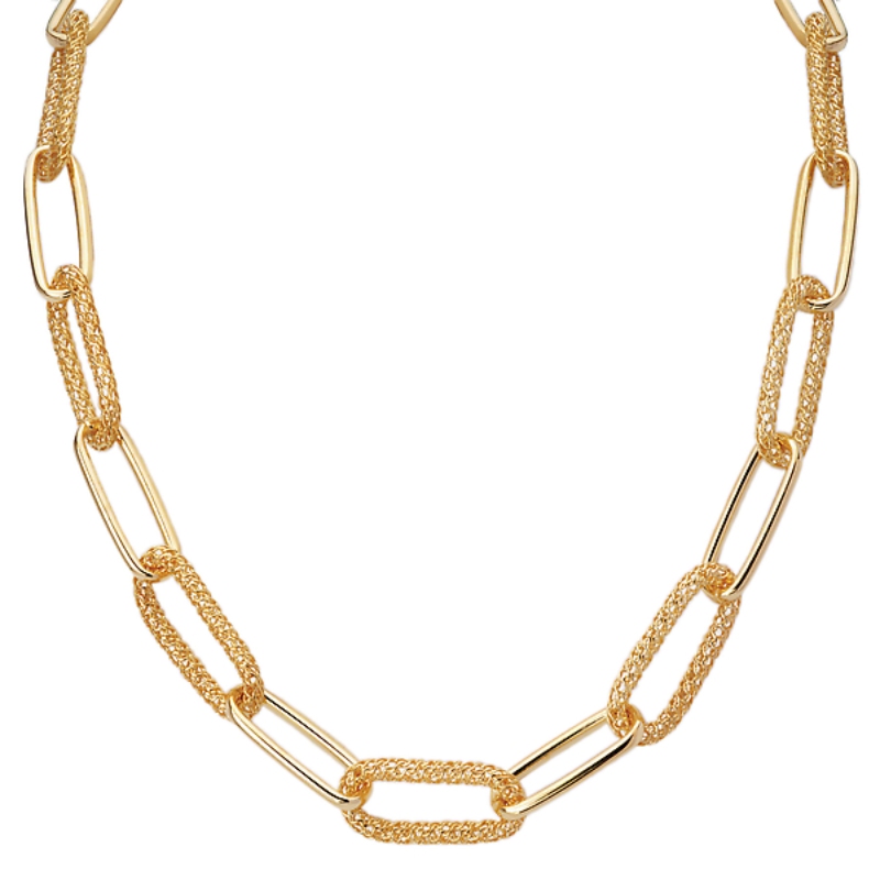 Gold Plated Sterling Silver Paperclip Necklace