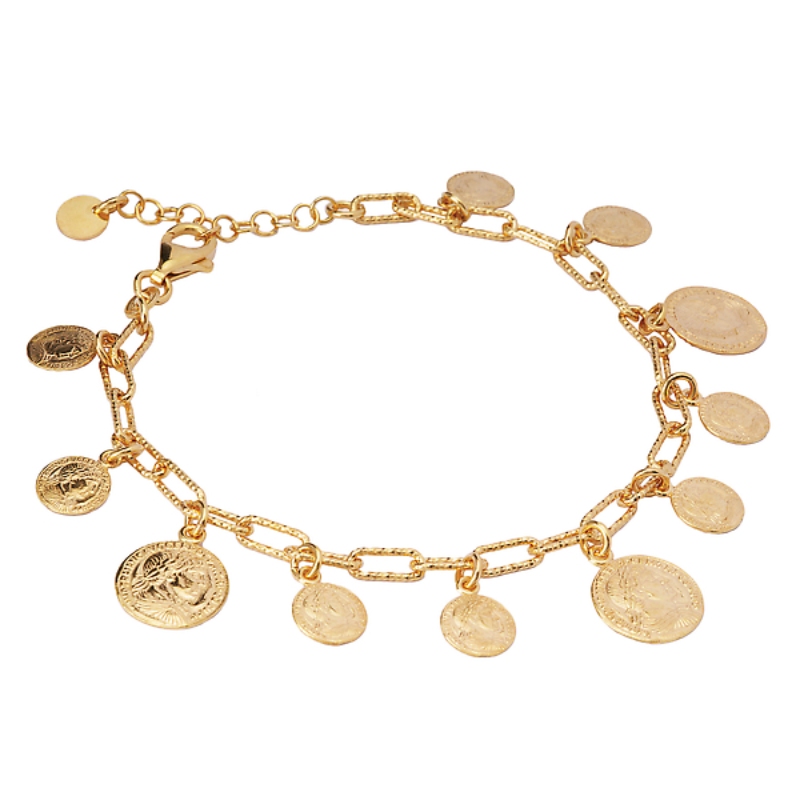 Italian Gold Plated Charm Bracelet