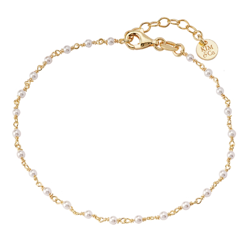 Sterling Silver Gold Plated Pearl Bracelet