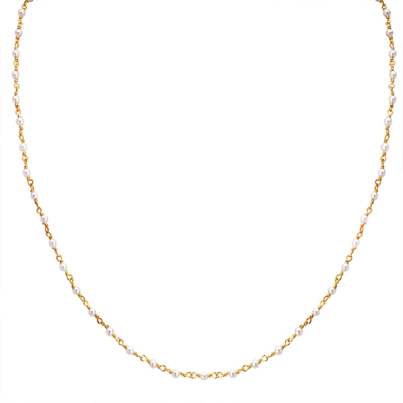 Italian Gold Plated Pearl Necklace