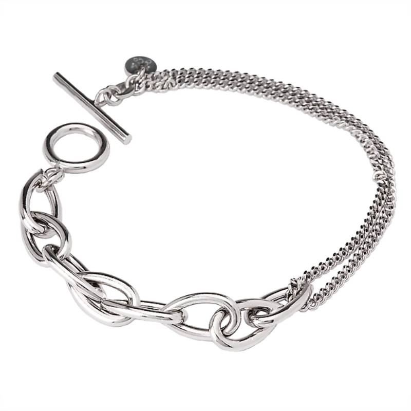 Italian Sterling Silver Rhodium Plated Chain Bracelet