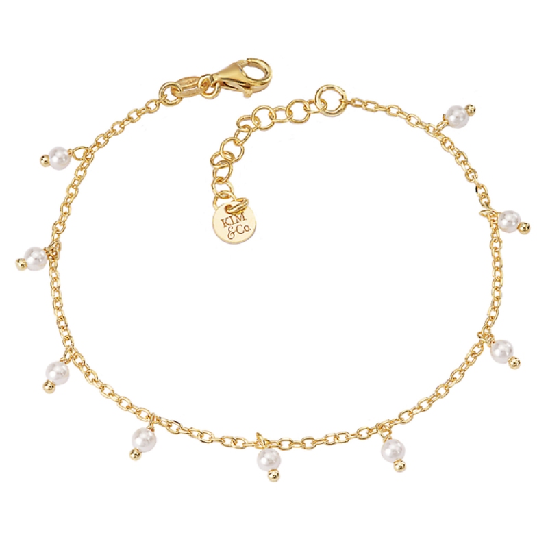 Italian Gold Plated Pearl Bracelet