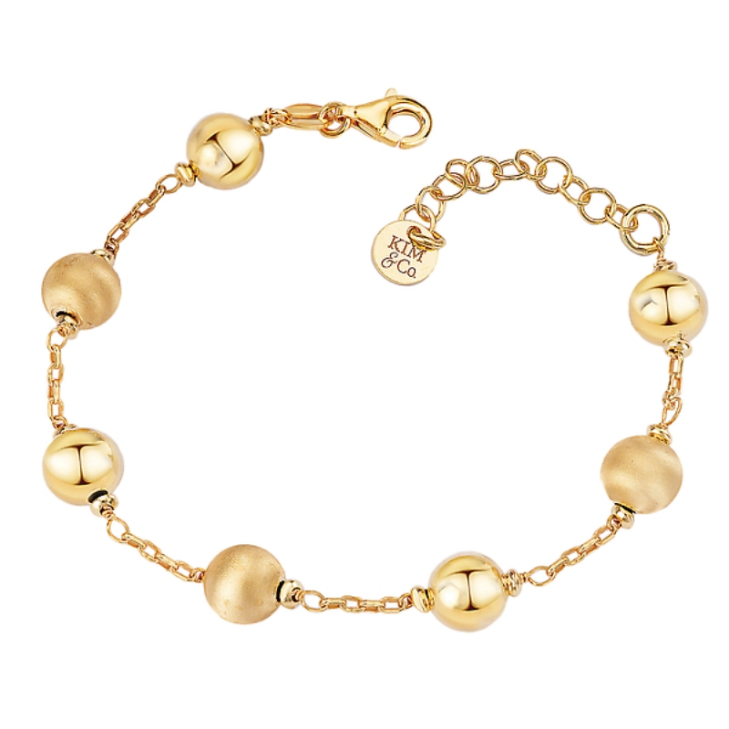 Italian Gold Plated Bead Bracelet