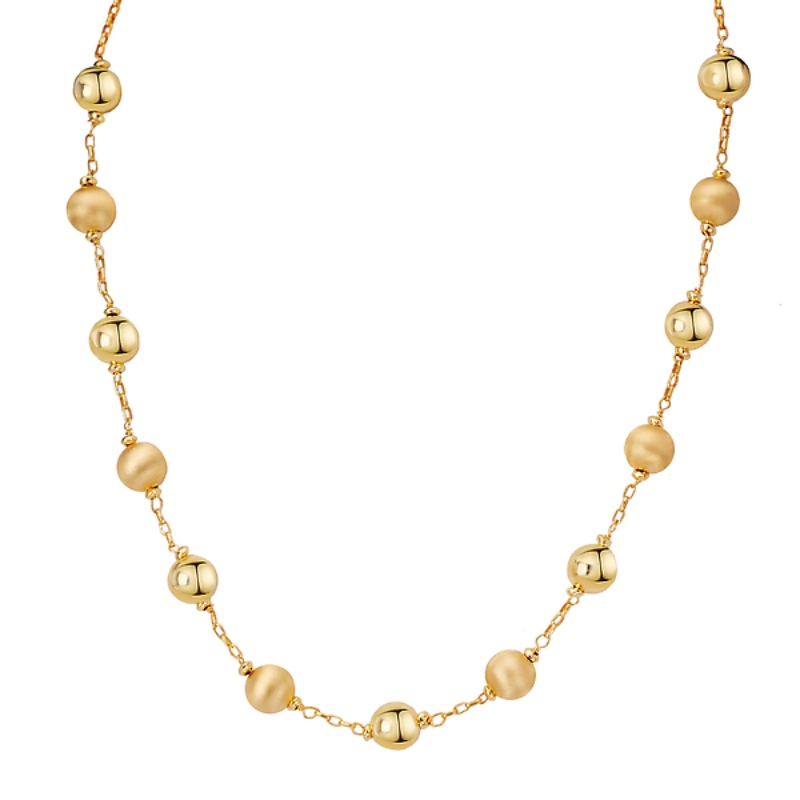 Italian Gold Plated Bead Necklace