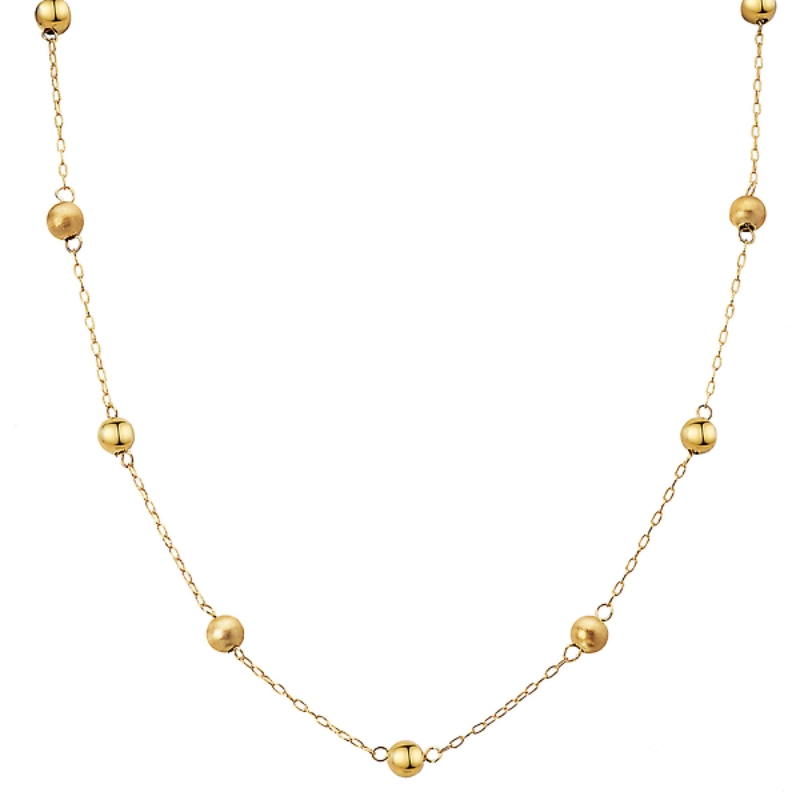 Italian Gold Plated Bead Necklace